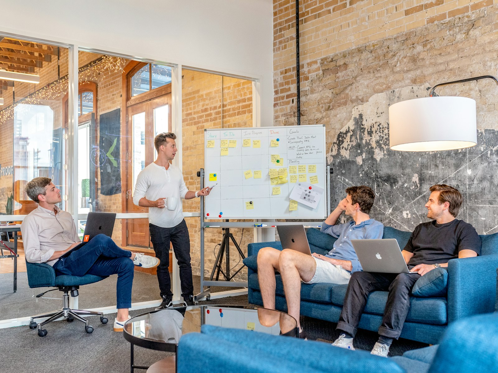 Identity presentation reviewing brand architecture options with a client marketing team